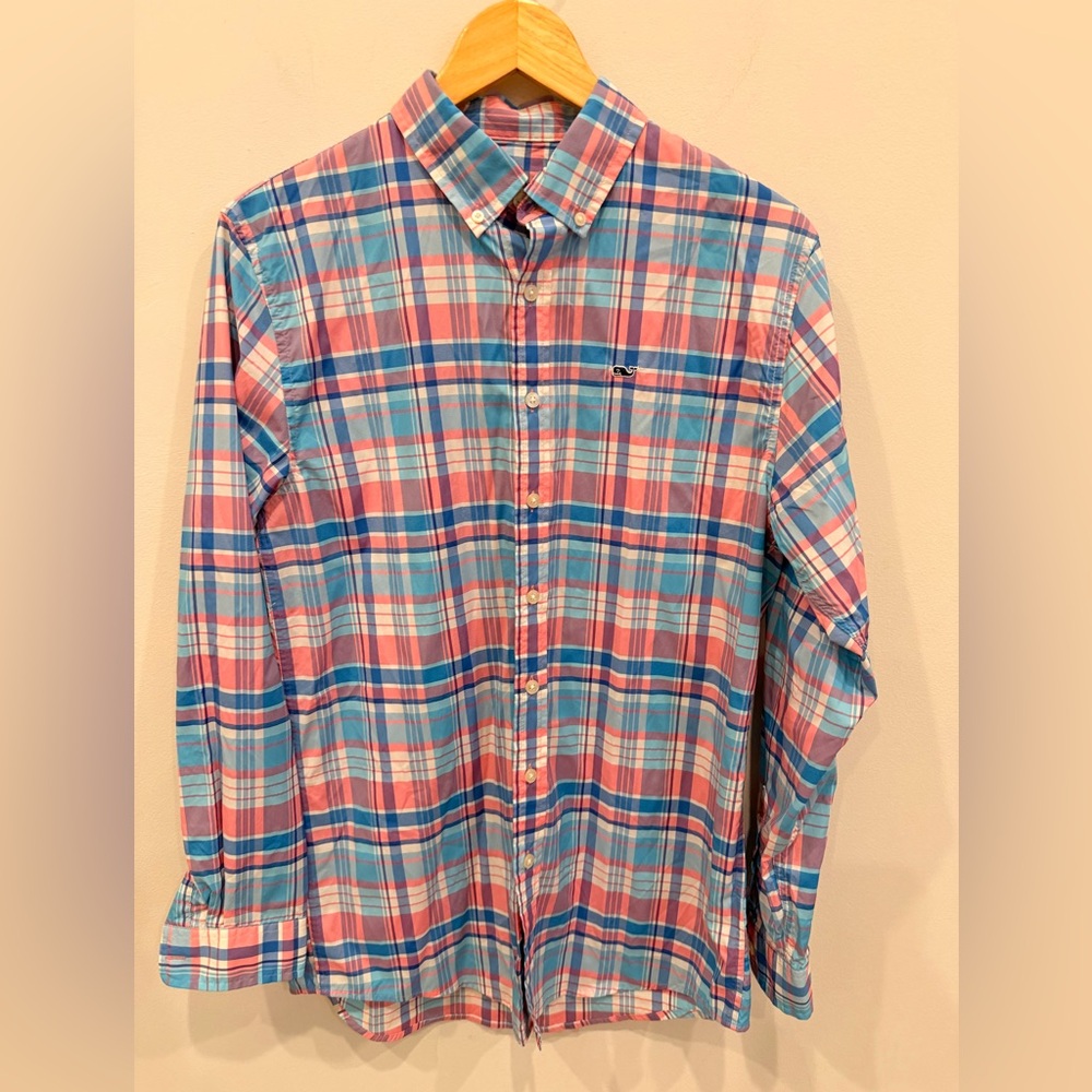 Vineyard Vines Men's Performance Whale Shirt Plaid Button Down Size XL